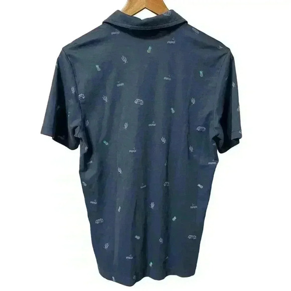 Men’s Travis Mathew Happy Thoughts Blue Golf Polo Pineapple Cactus Size Small - Picture 2 of 5